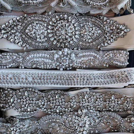 Wedding dress belts pearl
